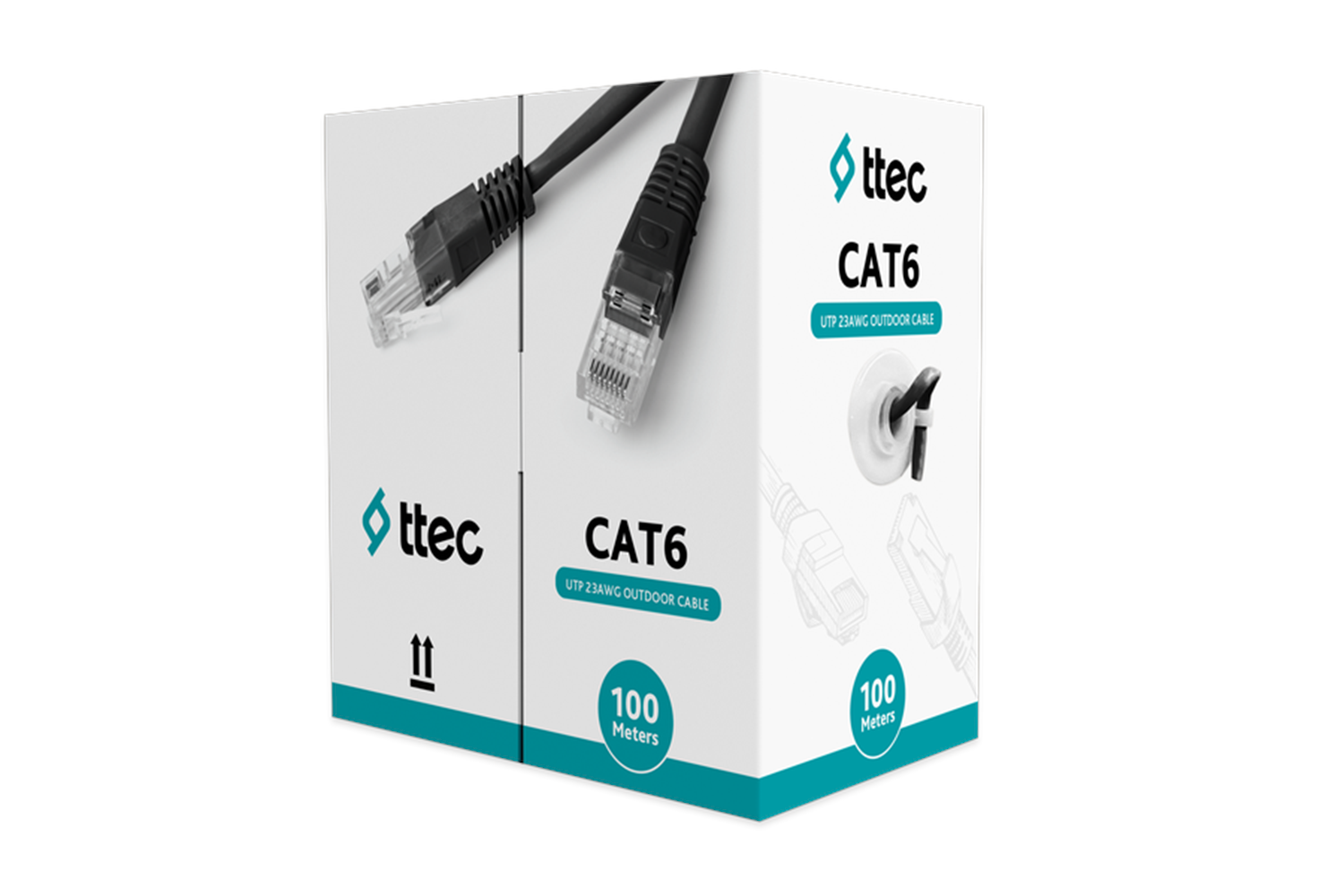 TTEC KBL-CAT6-23CCA/OUT100S DIŞ MEKAN PVC+PE KABLO - 100M SIYAH