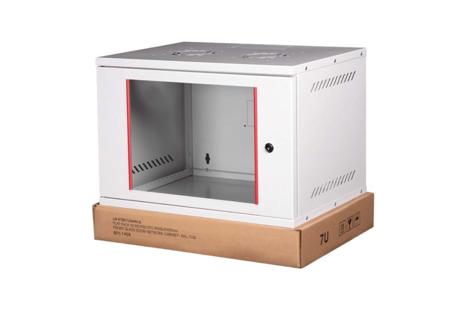 DEMONTE 19 INCH 07U W540XD400 MM KABINET (RAL 7035)(ON TEK CAM KAPAK)