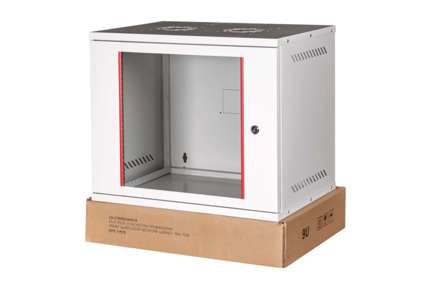 DEMONTE 19 INCH 09U W540XD400 MM KABINET (RAL 7035)(ON TEK CAM KAPAK)