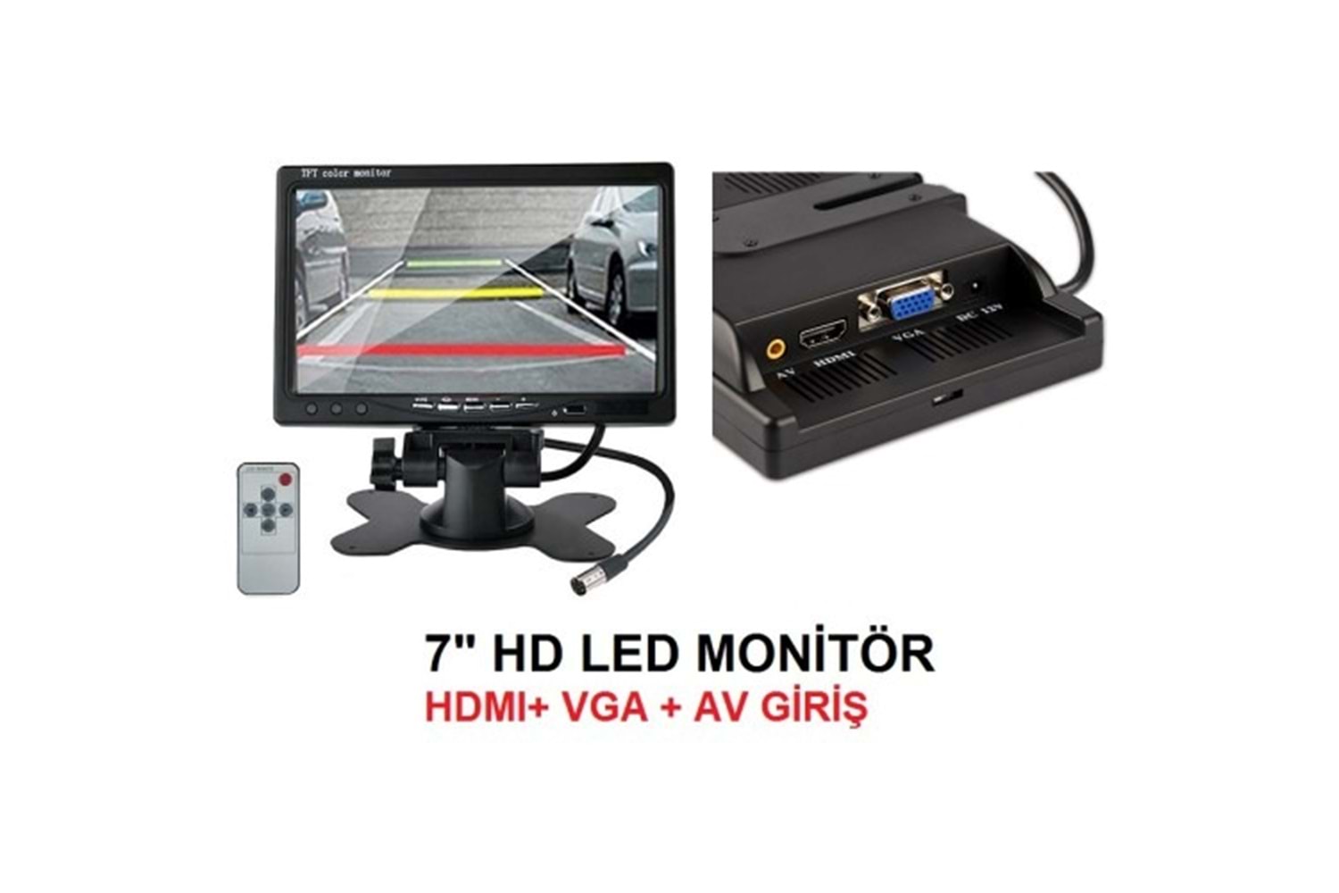 INOX-9025 7 İNÇ HDMI & VGA 2 AV AUDİO MONİTÖR