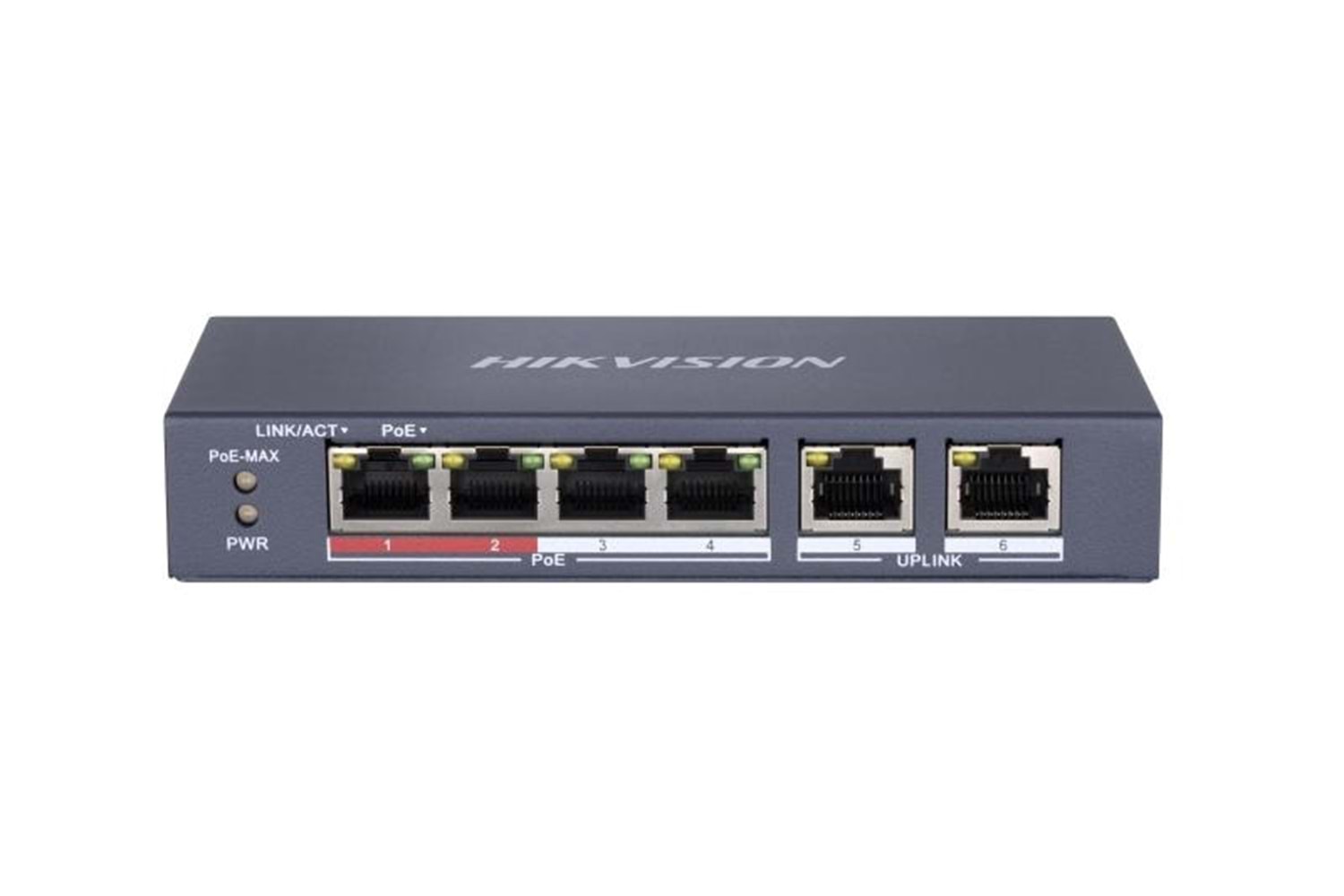 HİKVİSİON DS-3E0106P-E/M 4 PORT POE + 2 UPLİNK POE SWİTCH 35W POE ÇIKIŞ GÜCÜ