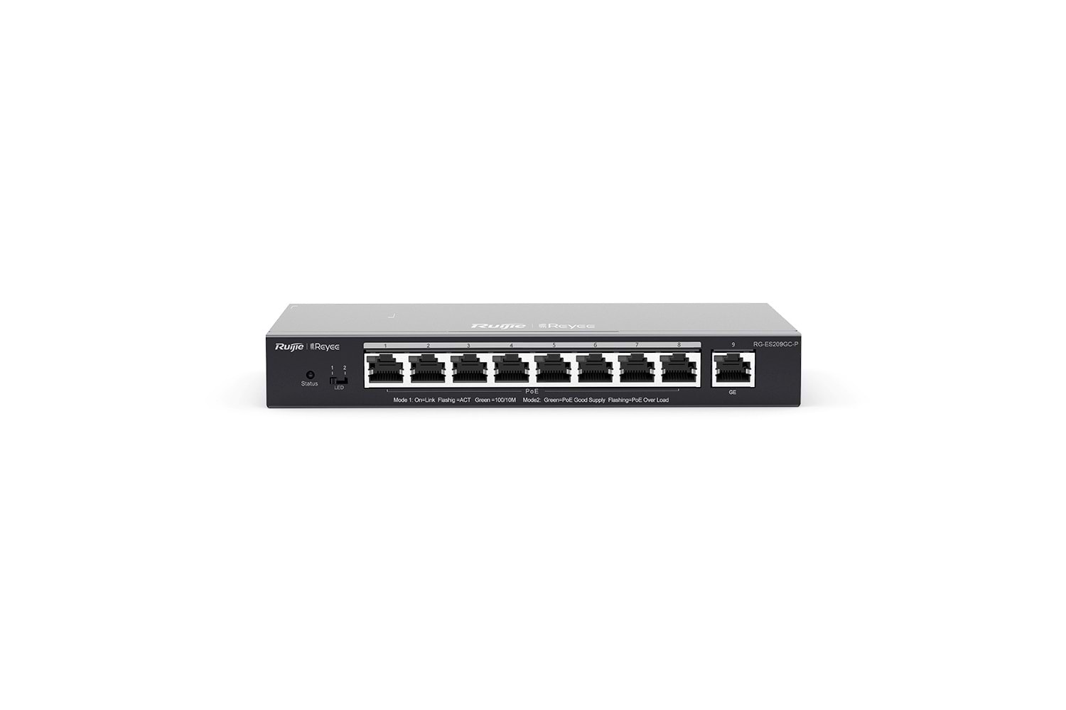 RUIJIE REYEE RG-ES209GC-P 8 PORT GİGABİT POE + 2 UPLİNK GİGABİT SWİTCH 120W YÖNETİLEBİLİR POE SWİTCH