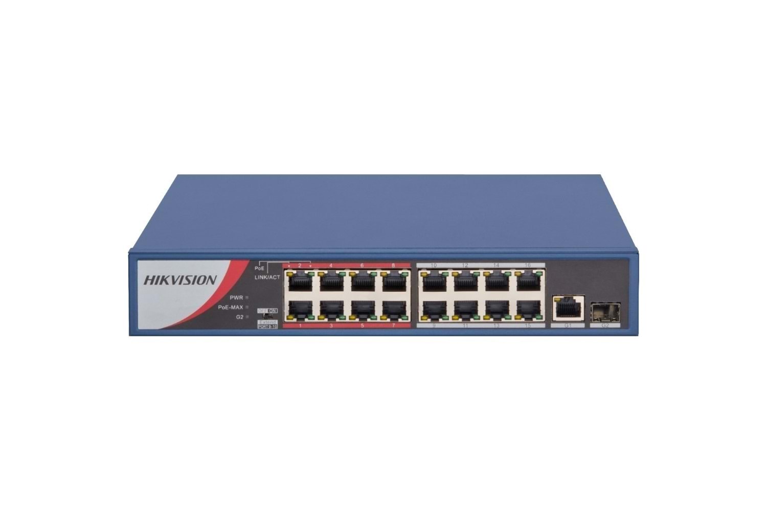 HİKVİSİON DS-3E0318P-E/M(B) 16 KANAL POE, 1 GE UPLİNK, 1 SFP TOPLAM 130W POE SWİTCH