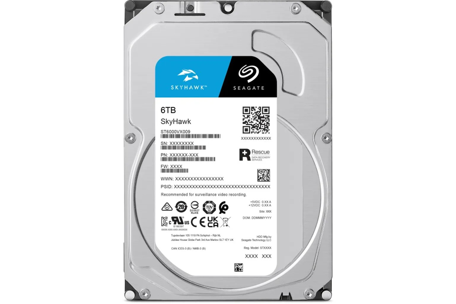 SEAGATE SKYHAWK 6TB 5400RPM 256MB SATA3 ST6000VX009 7/24 HDD