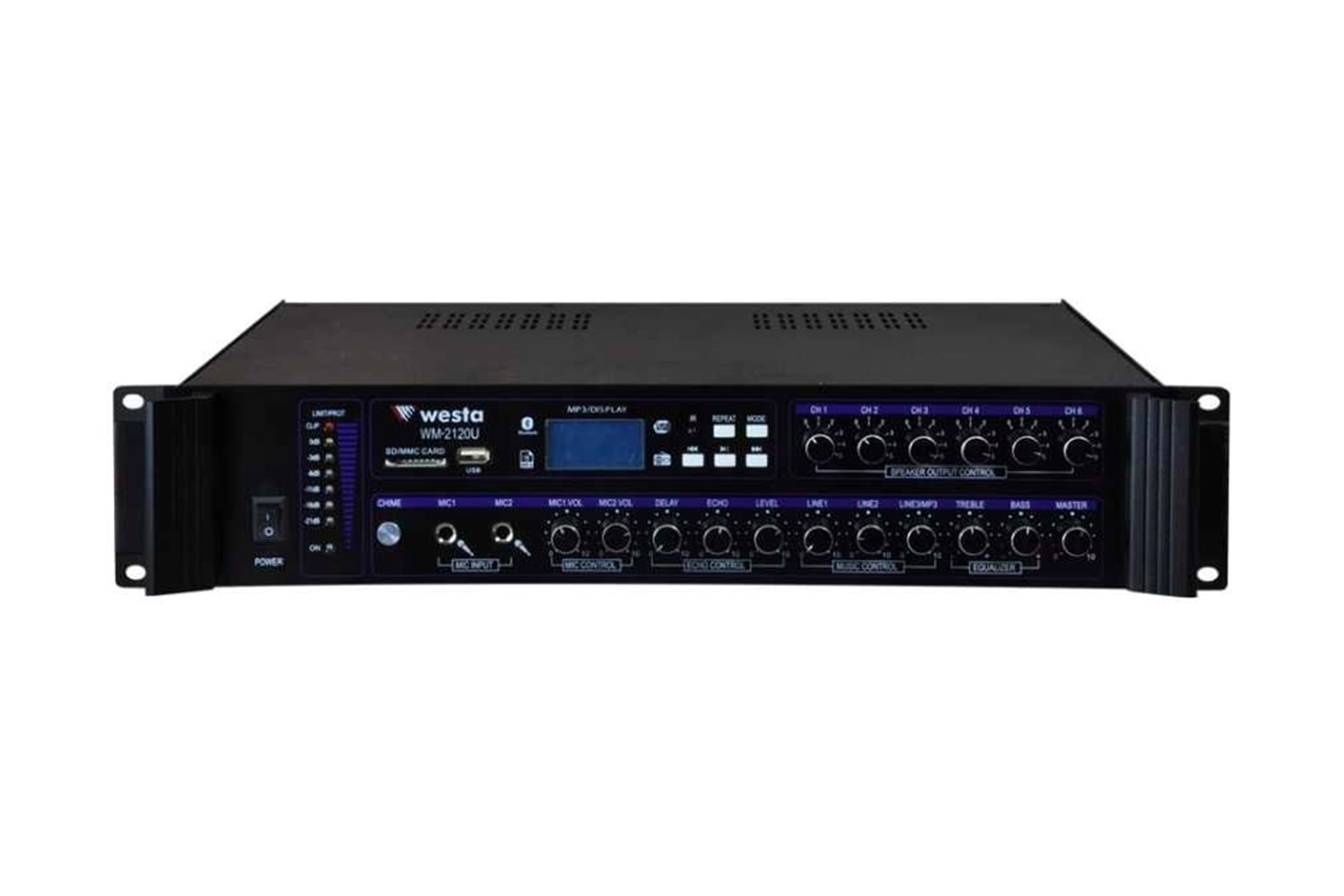 WM-2120U - 6 Bölgeli 120W 100V Mixer Amfi Mixer Amfiler
