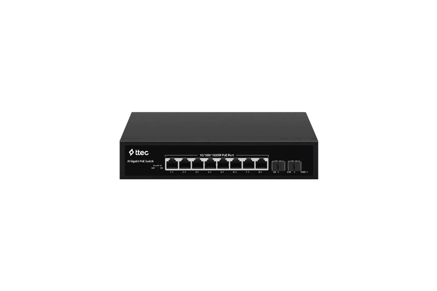 TTEC 10120P-2SFP 8 PORTLU, 10/100/1000 GIGABIT, TAK ÇALIŞTIR SWITCH, 2 SFP, 8 PORT POE+