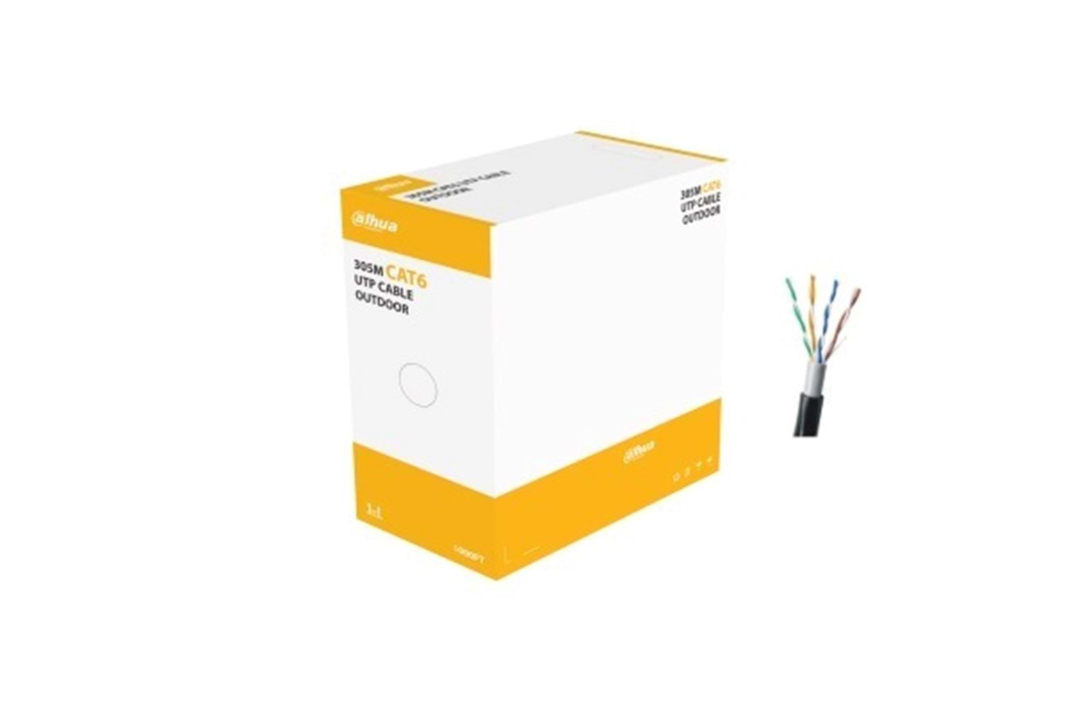 DAHUA CAT 6 UTP ECO PFM922I-6UN-C PVC CCA OUTDOOR 305 (MT) KUTU 23 AWG SİYAH CAT6 KABLO POLİTİLEN