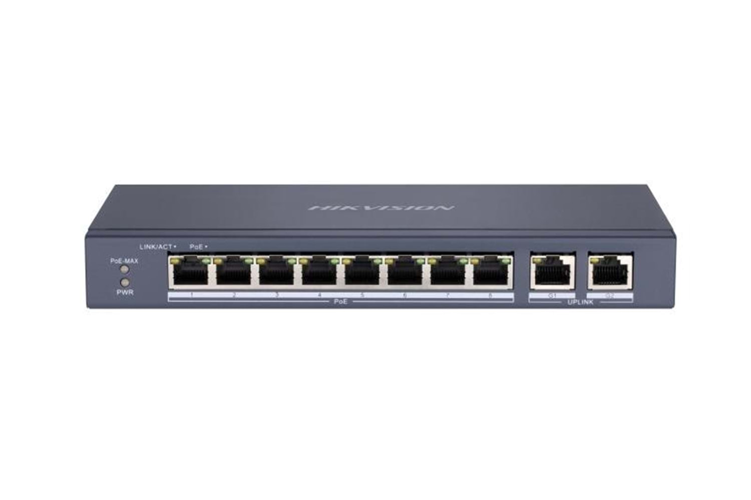 HIKVISION DS-3E1310P-EI/M 8 +2 PORT POE 60W 2XGBIT UPLINK YÖNETILEMEZ METAL KASA POE SWITCH