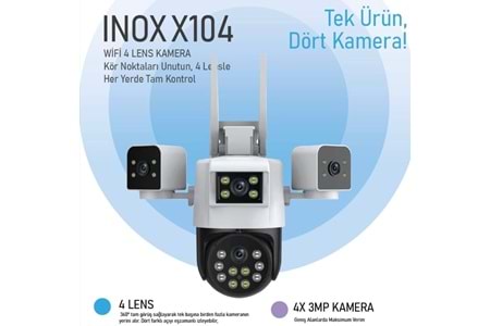 INOX-X104 4X3MP DÖRT LENSLİ WİFİ PTZ KAMERA