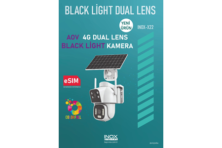 INOX-X22 4G DUAL LENS BLACK LİGHT ESİM SOLAR KAMERA