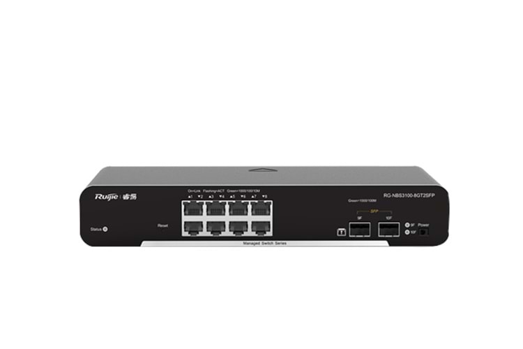 RUİJİE REYEE RG-NBS3100-8GT2SFP-P 8 PORT 10/100/1000 8 PORT POE 2 X SFP 125W RUJIE CLOUD YONETILEBIL