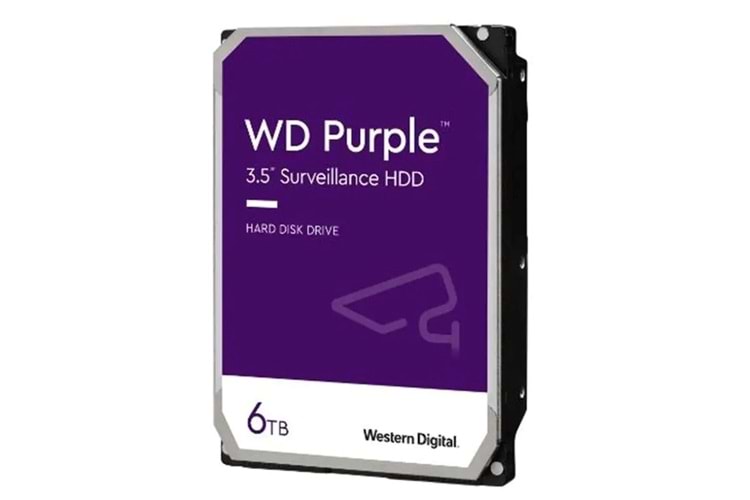 6 TB WD 3.5 PURPLE SATA3 5400RPM 256MB 7/24 GUVENLIK WD64PURZ (3 YIL RESMI DIST GARANTILI)