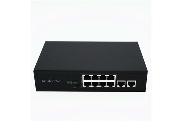 PS10M-82EEM 8 PORT POE + 2 UPLİNK SWİTCH 96W POE ÇIKIŞ GÜCÜ