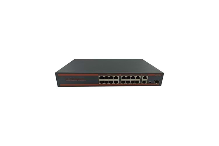 PS19M-162EES-200 16 PORT POE 10/100 2 PORT UPLİNK 10/100/1000 1 PORT SFP SWİTCH 200W