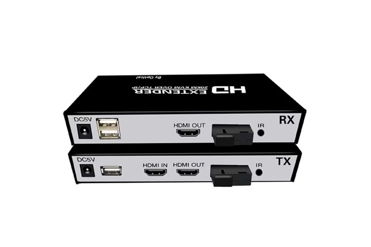 20 KM HDMI FİBER OPTİK USB ÇİFT FİBER EXTENDER