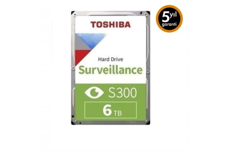 TOSHIBA S300 6TB 5400RPM SATA3 64MB 7/24 GÜVENLİK DİSKİ TÜRKİYE DİSTRÜBÜTÖR