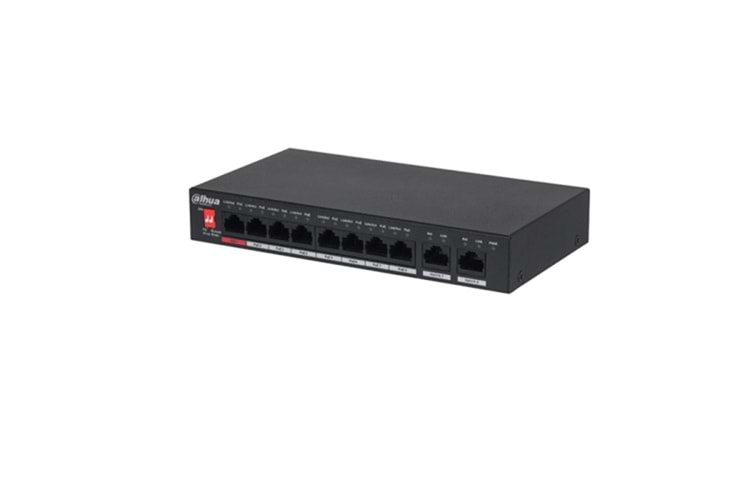DAHUA PFS3010-8ET-65 8 PORT POE + 2 UPLİNK SWİTCH 65W POE ÇIKIŞ GÜCÜ