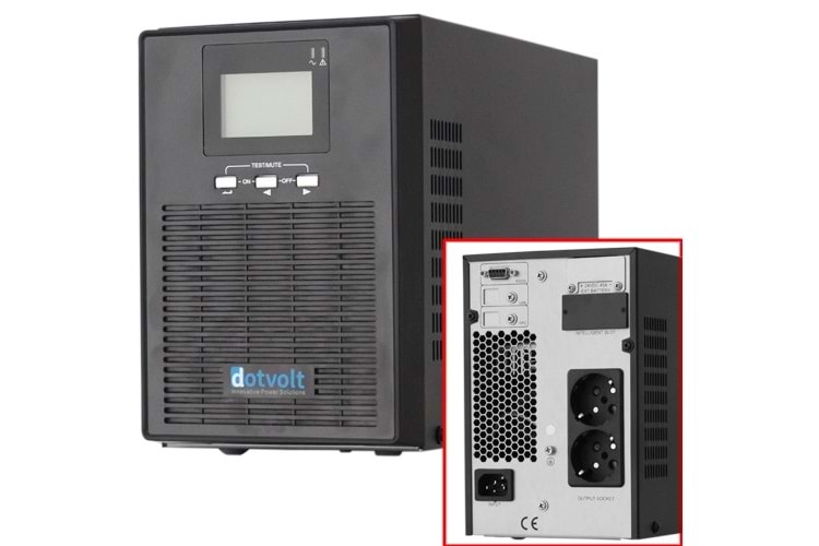 DOTVOLT VOLT-MN-3KVA 3KVA ONLİNE GÜÇ KAYNAĞI-UPS LCD 1/1 FAZ 6x7AH 5-15 DAK