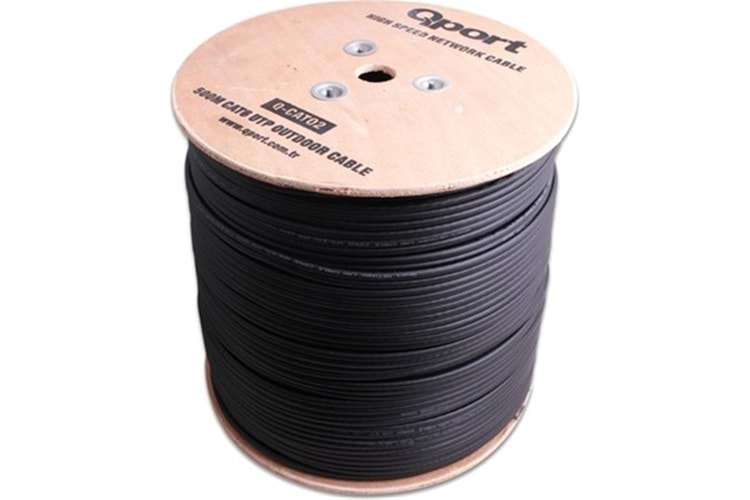 QPORT 500 METRE CAT6 23 AWG UTP POLİETİLENLİ (OUTDOOR) NETWORK KABLOSU