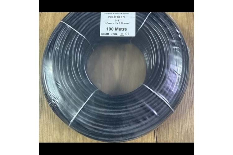 100 METRE 2+1 CCTV KABLO 0,50MM POLİETİLEN KAPLI KAMERA KABLOSU