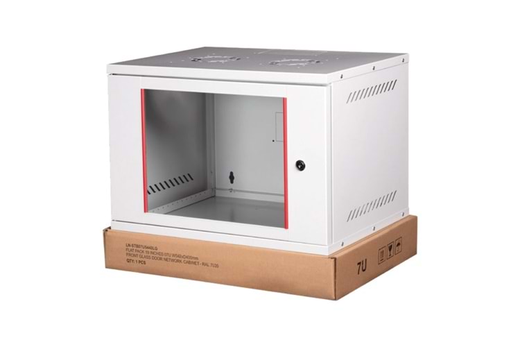 DEMONTE 19 INCH 07U W540XD400 MM KABINET (RAL 7035)(ON TEK CAM KAPAK)