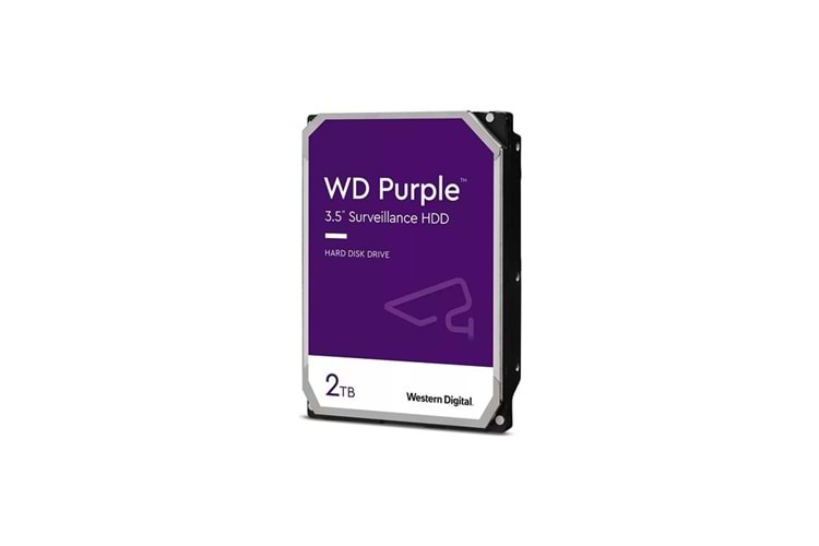 2 TB WD 3.5 PURPLE SATA3 5400RPM 64MB 7/24 GUVENLIK WD23PURZ (3 YIL RESMI DIST GARANTILI)