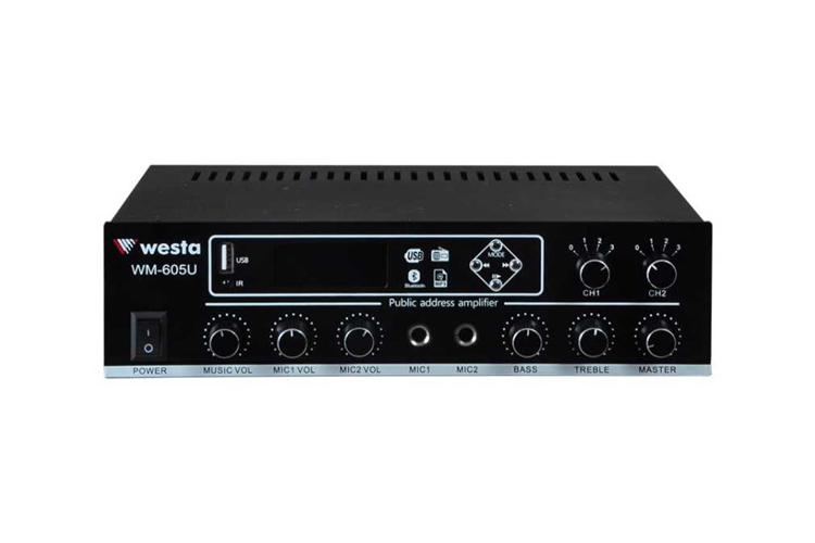 WM-605U - 2 Bölgeli 100W/100V Mixer Amfi