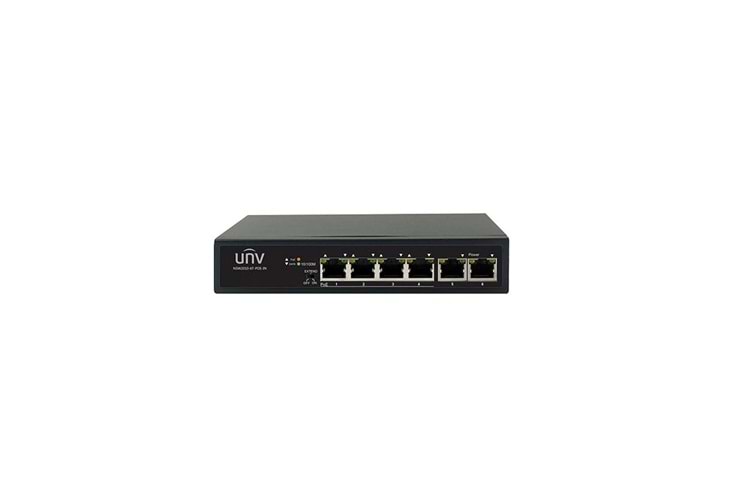 UNIVIEW NSW2020-6T-POE-IN 4 PORT 10/100 POE + 2 PORT 10/100 ETHERNET 60W POE YÖNETILEMEZ SWITCH