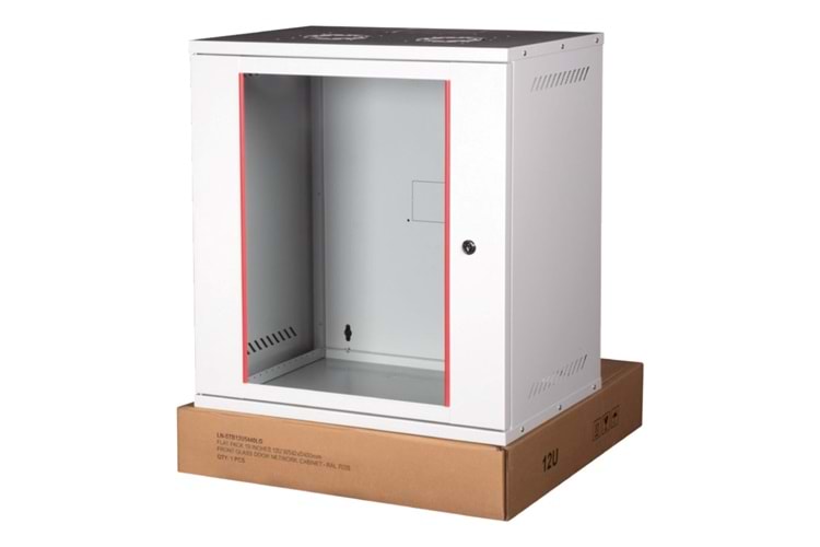 DEMONTE 19 INCH 12U W540XD400 MM KABINET (RAL 7035)(ON TEK CAM KAPAK)