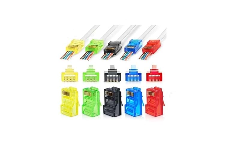 RENKLİ RJ45 YENİ NESİL 100 LÜ UÇ