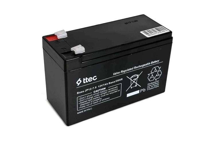 ttec_12V_7Ah_BASE ttec 12V 7Ah BASE Bakımsız Kuru Akü (TSS)