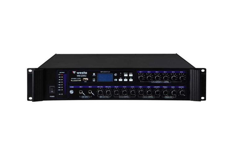 Westa WM-2250U - 6 Bölgeli 250W 100V Mixer Amfi