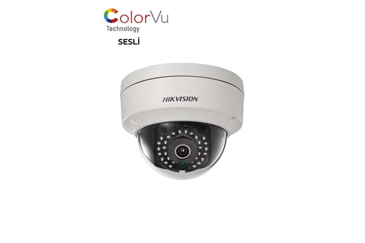 HİKVİSİON DS-2CD1121G2-LIUF 2 MP DAHİLİ SESLİ COLORVU IP DOME KAMERA