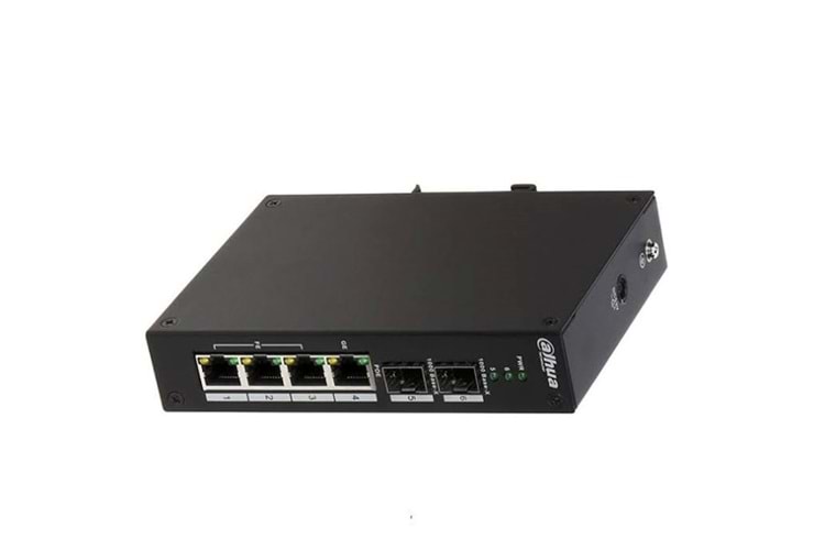 DAHUA PFS3206-4P-96 ENDÜSTRİYEL 4 PORT POE GİGABİT+ 2 ADET SPF GİGABİT SWİTCH 96W POE ÇIKIŞ GÜCÜ
