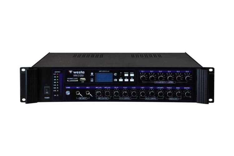 WM-2120U - 6 Bölgeli 120W 100V Mixer Amfi Mixer Amfiler