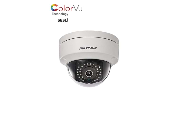 HİKVİSİON DS-2CD1141G2-LIUF 4 MP DAHİLİ SESLİ COLORVU IP DOME KAMERA FANUSLU