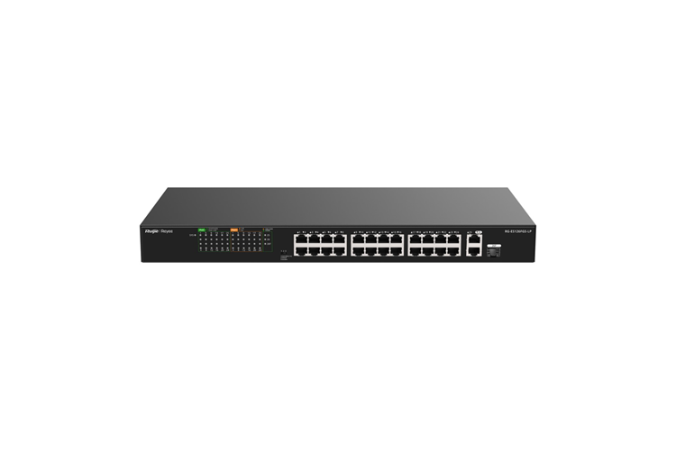 REYEE RG-ES126FGS-P 26 PORTLU, 10/100 FAST ETHERNET, TAK ÇALIŞTIR SWITCH, 2 GIGABIT UPLINK, 1 GIGABI