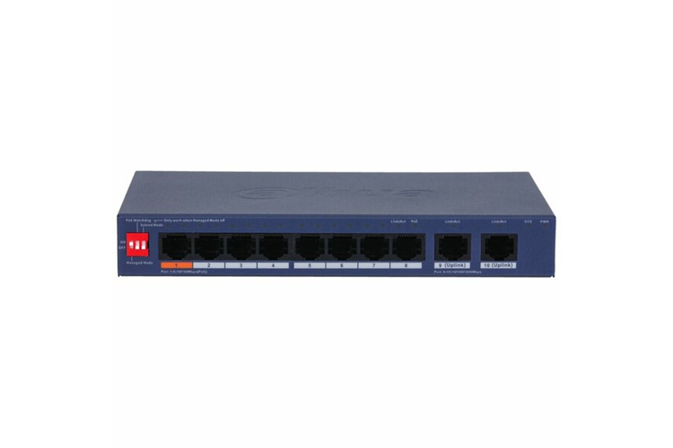 DAHUA DH-CS4010-8ET2GT-60-10 PORT 10/100 8 PORT POE 60W YÖNETİLEBİLİR DESKTOP SWİTCH