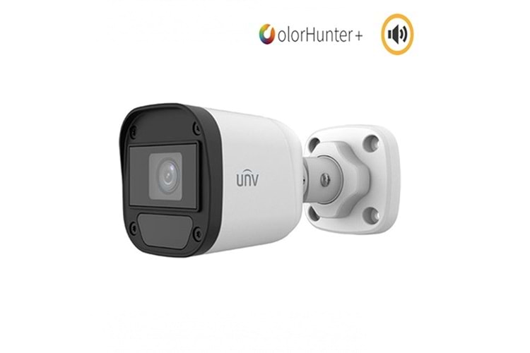 UNV IPC2124LB-AF28-DL-EKG 4MP H265+ DUAL LİGHT RENKLI SESLI POE IP BULLET KAMERA