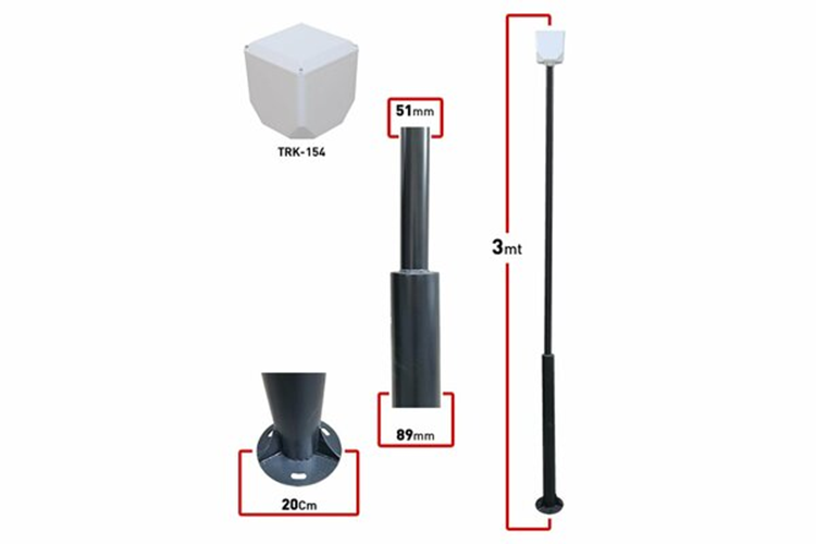 TRK-300-X+154 / 3 Mt (89x51x2MM) Metal Direk + TRK-154 Küp ile Birlikte