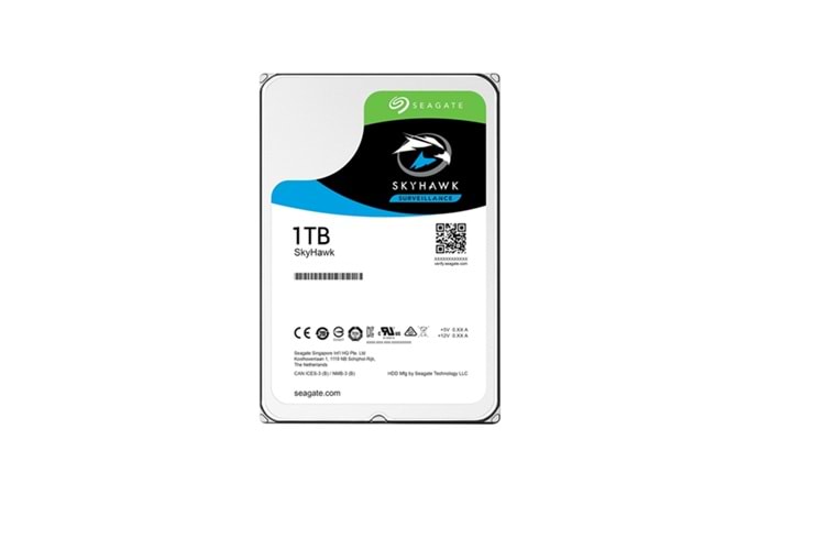 1 TB SEAGATE 3.5 SKYHAWK SATA 5400RPM 256MB 7/24 GUVENLIK ST1000VX013 (3 YIL RESMI DIST GARANTILI)