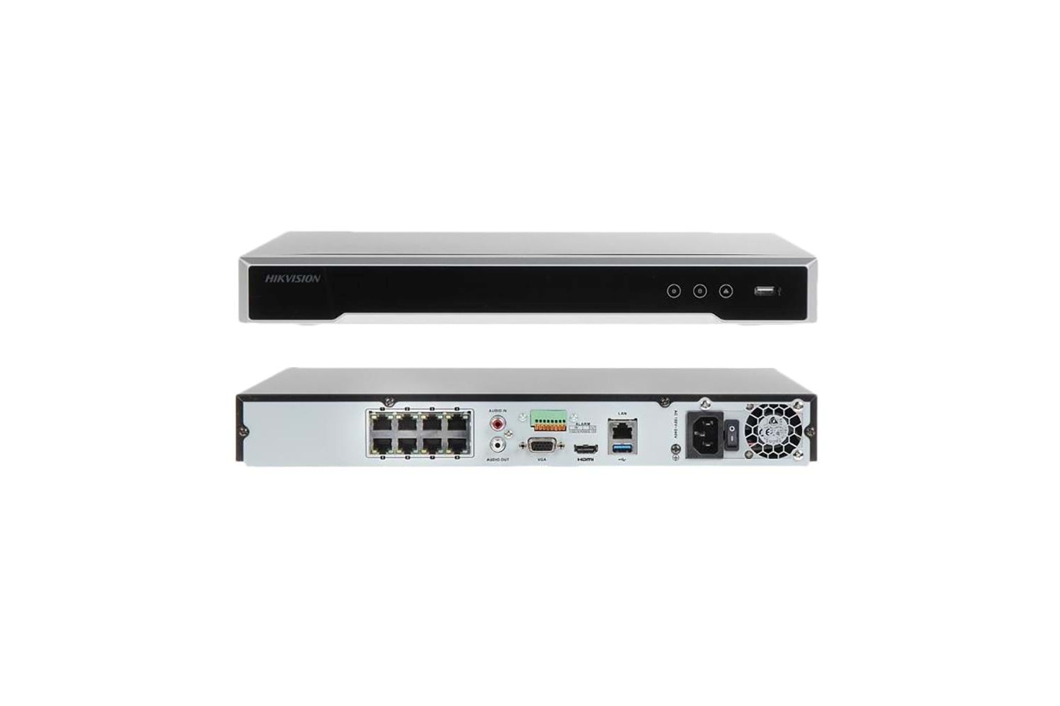 HIKVISION (DS-7608NI-Q2/8P) 8 KANAL 1xHDMI (4K desteği),1xVGA,1xSES 2xHDD METAL POE NVR KAYIT CİHAZI